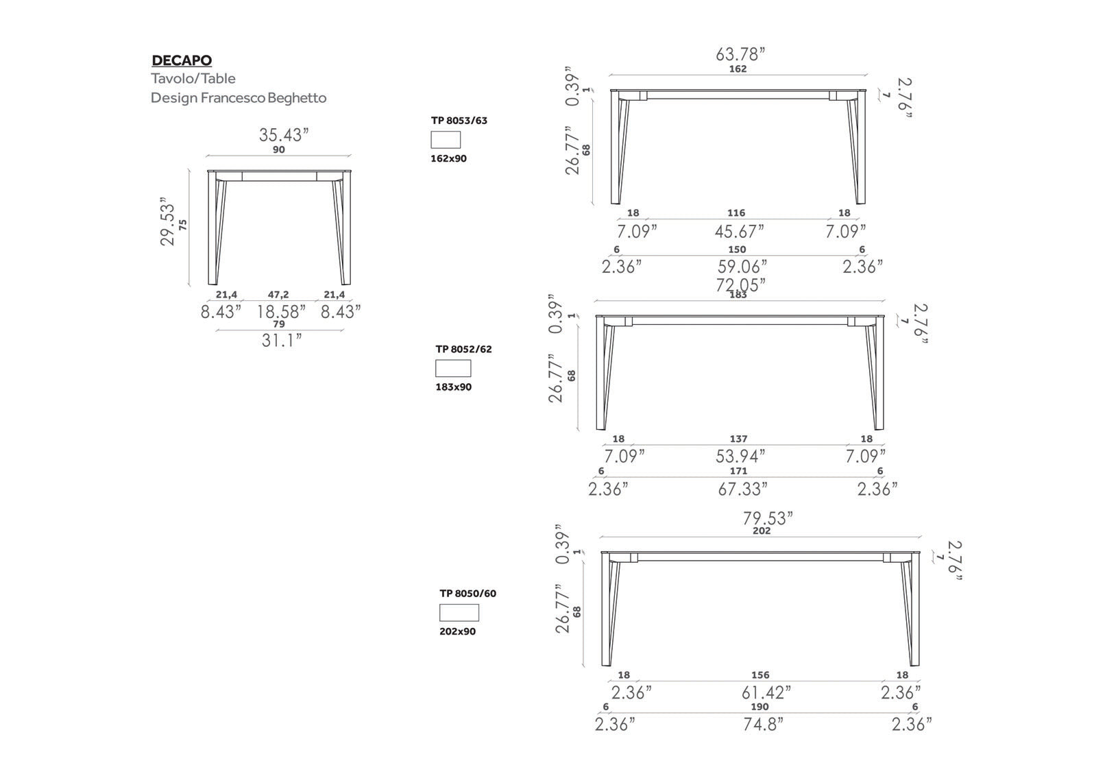 Decapo Fixed Dining Table