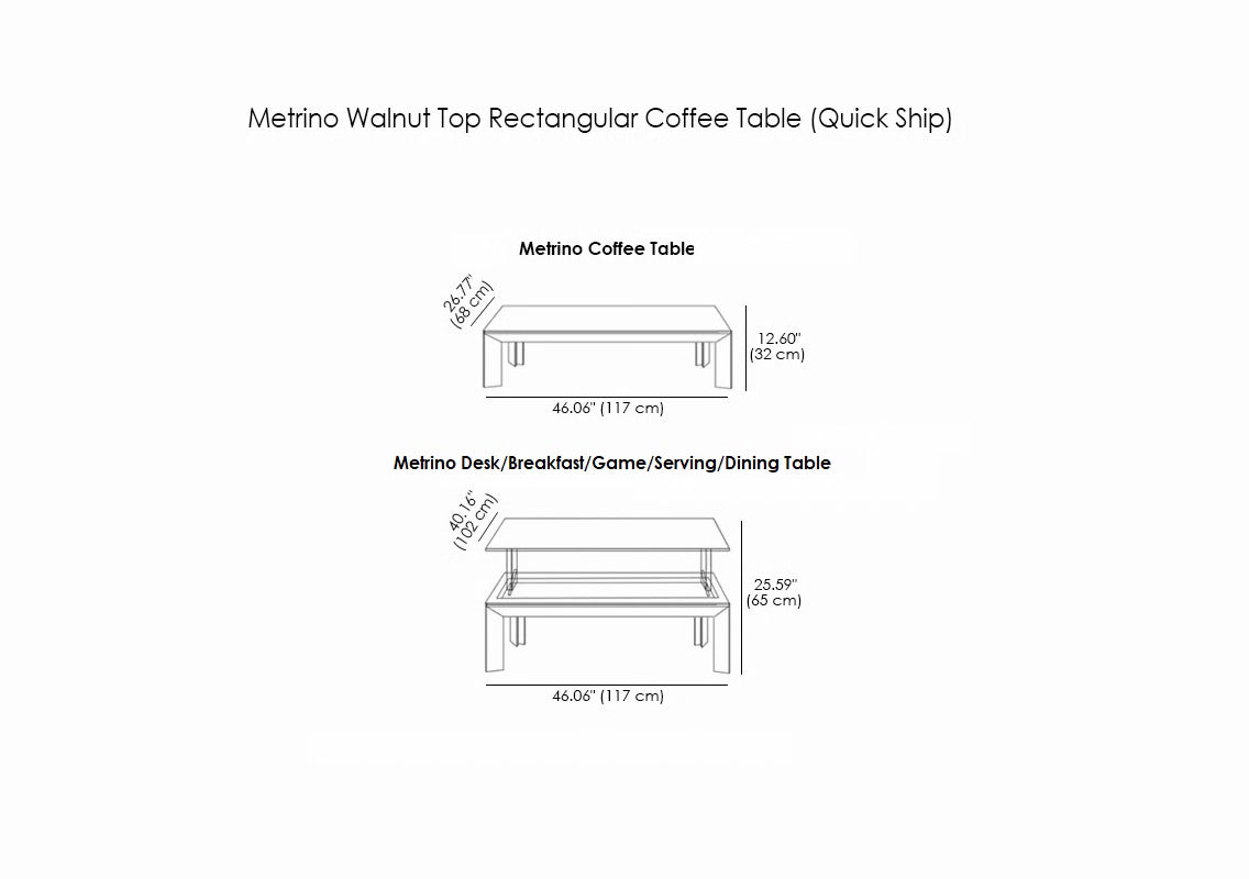 Metrino Walnut Top Coffee Table (Quick Ship)