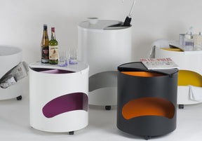 Robo 50/70 Cylindrical Side Table / Storage Container On Wheels