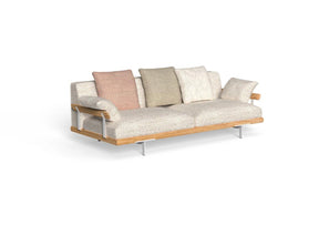 Finish - Natural Teak Frame Peach White Cushions