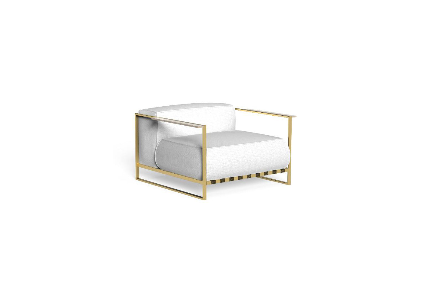 Finish - Gold Frame White Cushions