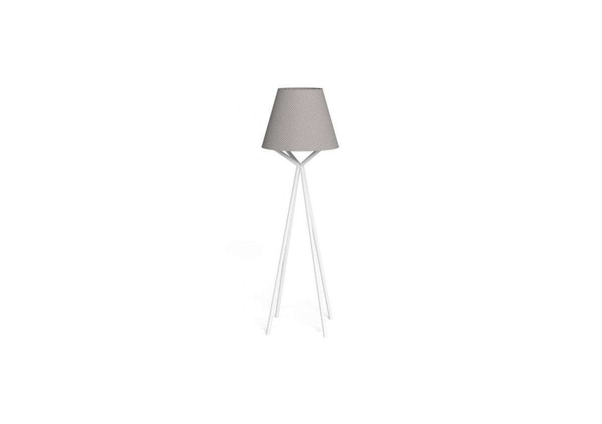 Finish - White Frame Grey Lampshade