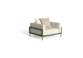 Finish - Reed Green Frame Warm White Cushions