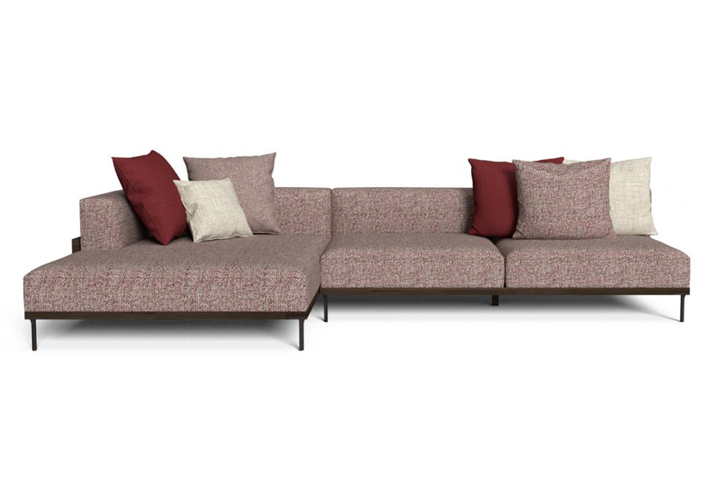 Finish - Rosewood Frame Mambo Red Cushions