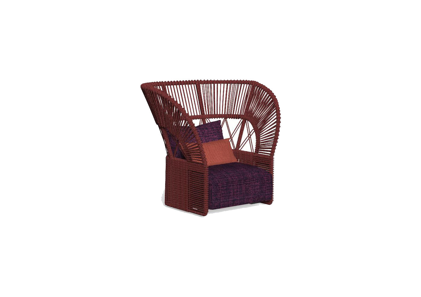 Finish - Red Frame Outmap Plum Seat Cushion