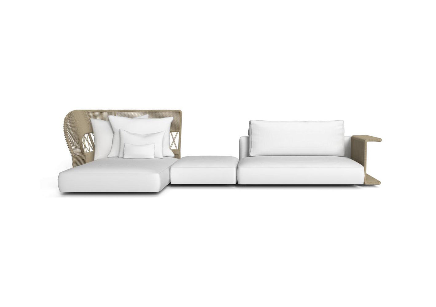 Finish - Beige Frame White Cushions