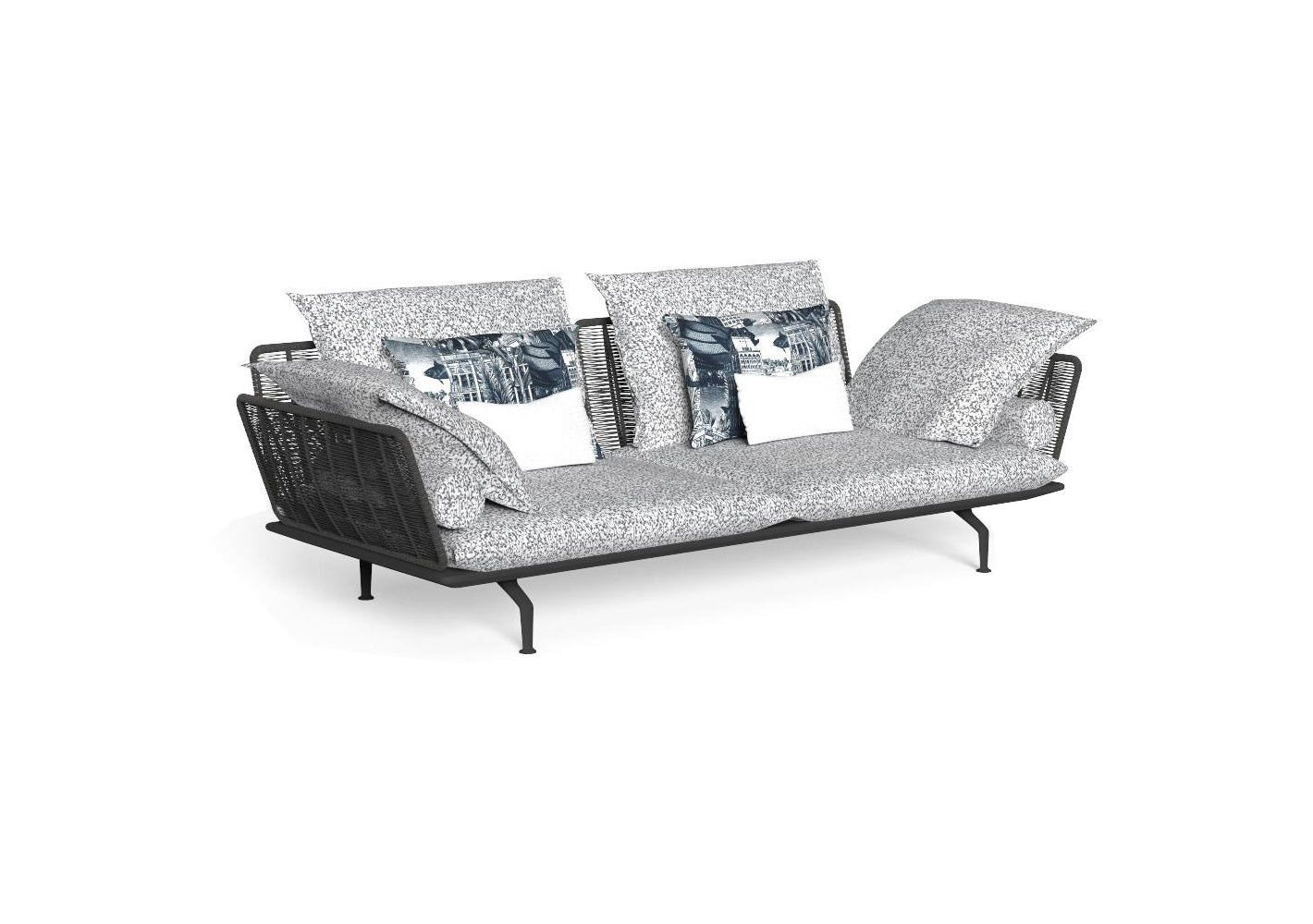 Finish - Graphite Frame White Cool Grey Cushions