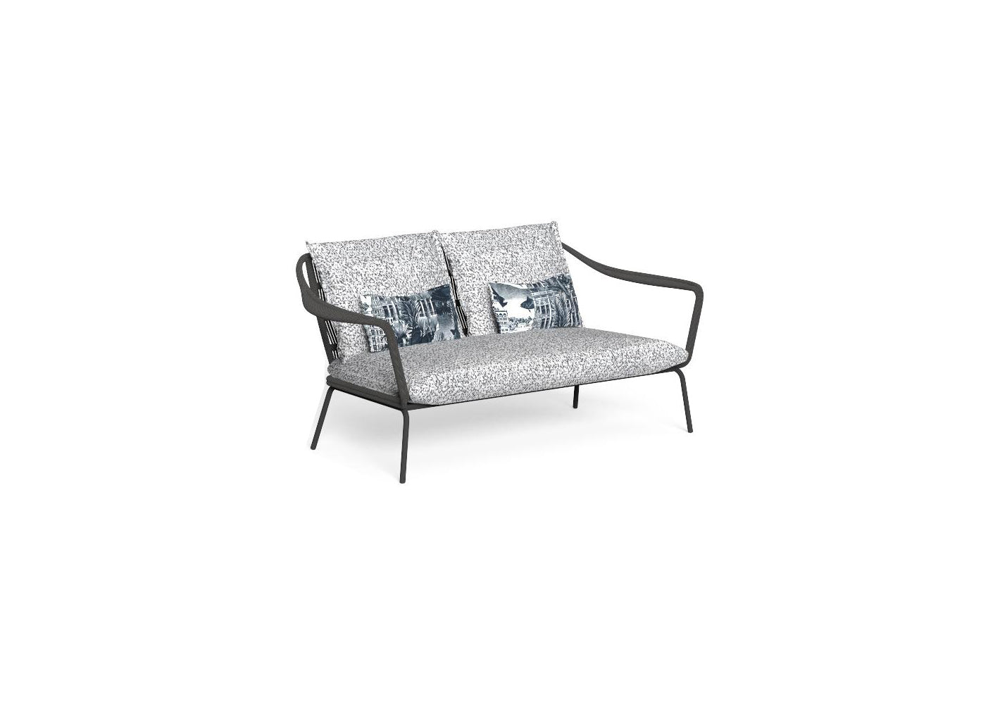 Finish - Graphite Frame White Cool Grey Cushions