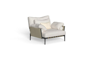 Finish - Graphite Frame White Beige Cushions