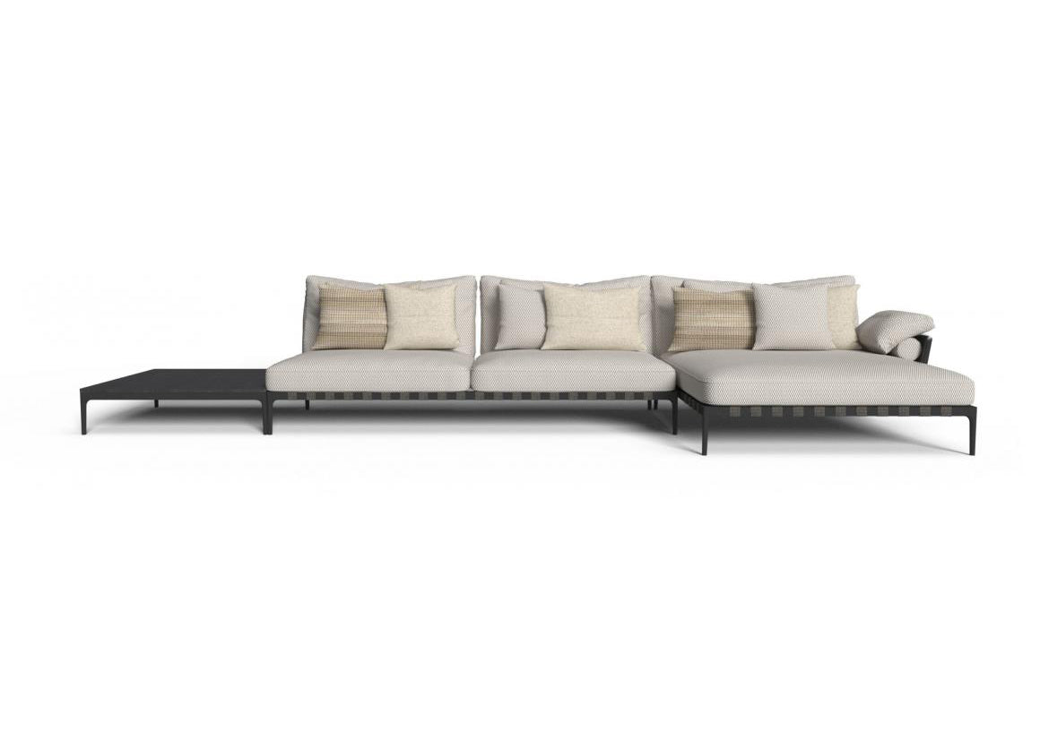 Finish - Graphite Frame White Beige Cushions