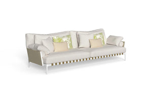 Finish - White Frame White Beige Cushions