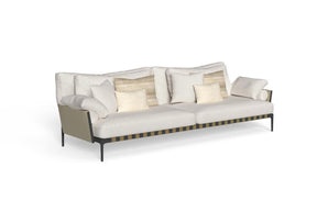 Finish - Graphite Frame White Beige Cushions