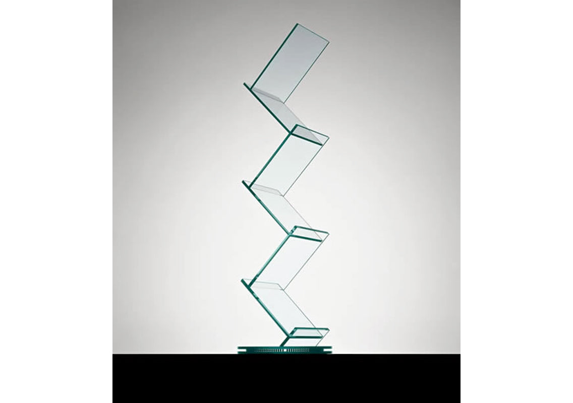 Albero Glass Bookcase with Revolving base