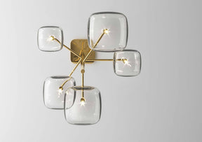 Hyperion Chandelier w/ 5 Glass Cubes