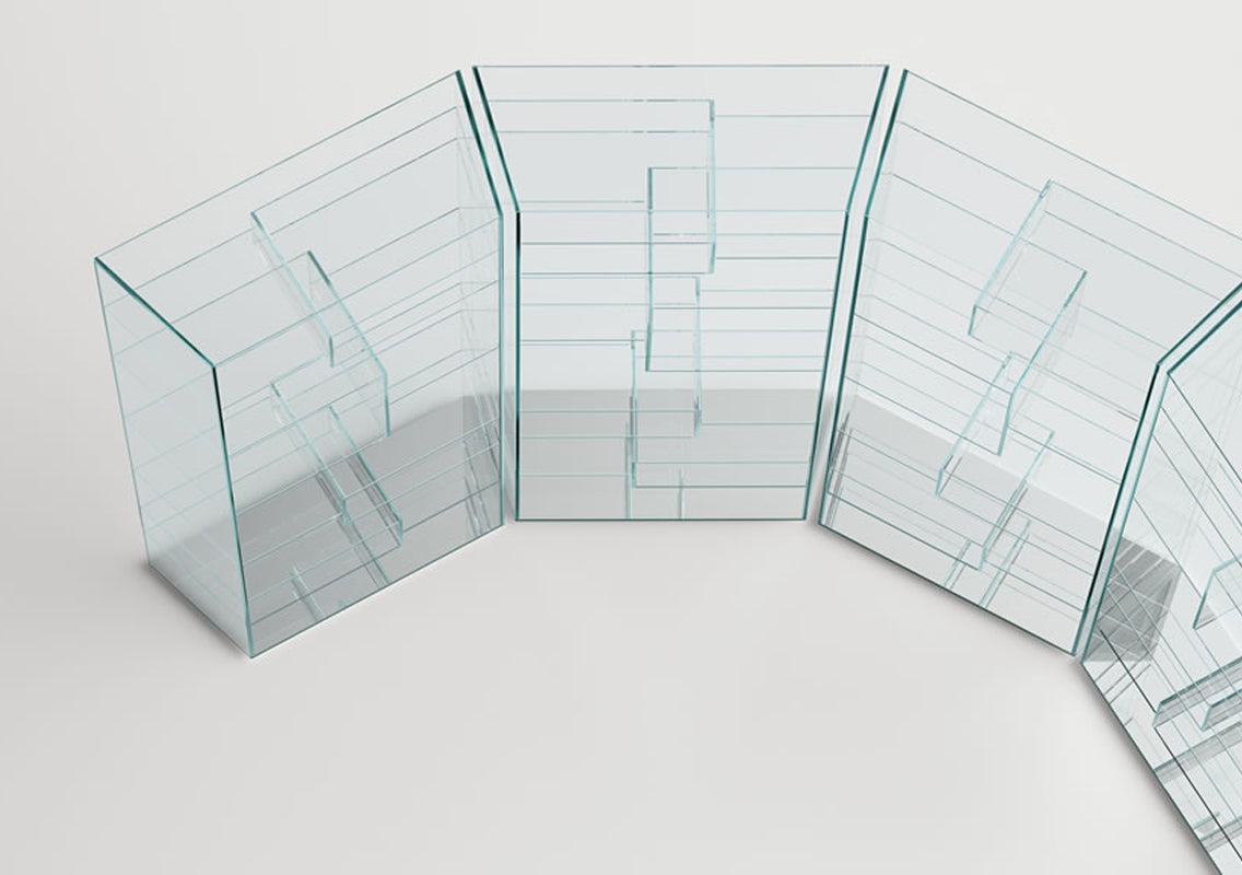 Liber 100 Slanted Sides Glass Bookcase/Display Cabinet