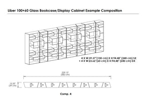 Liber 100+60 Glass Bookcase/Display Cabinet Compositions