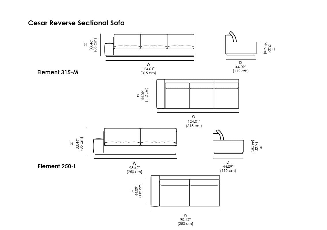 Cesar Reverse Sectional Sofa