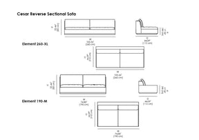 Cesar Reverse Sectional Sofa