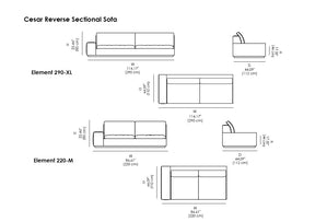 Cesar Reverse Sectional Sofa