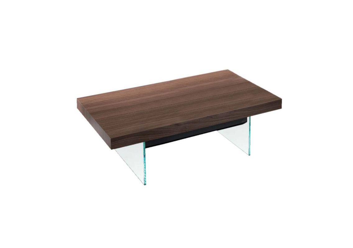 Bellagio Walnut Top Rectangular Coffee Table (Quick Ship)